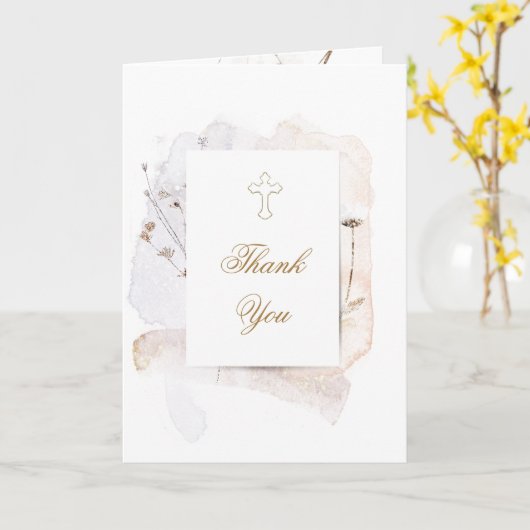 デリケートな野感謝してい花のバプテ来ィス カード (黄色い花)