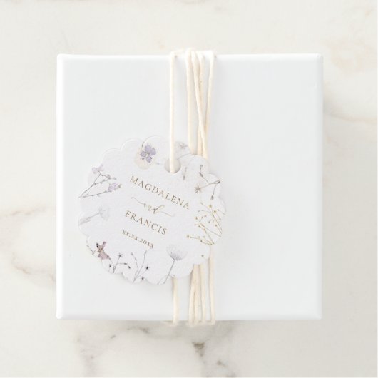 デリケートな野生の花結婚式の引き出物ラベル フェイバータグ (インサイチュ)