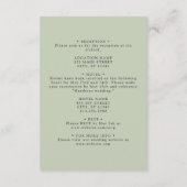 デリケートな野結婚花の詳細 エンクロージャーカード (裏面)