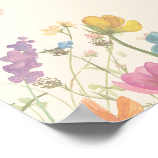 デリケートな野結婚花フローラの歓迎サイン ポスター (角)