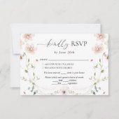 デリケートな野結婚花 出欠カード (正面)