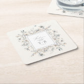 デリケートな野縁ど花ID1102 スクエアペーパーコースター (アングル)