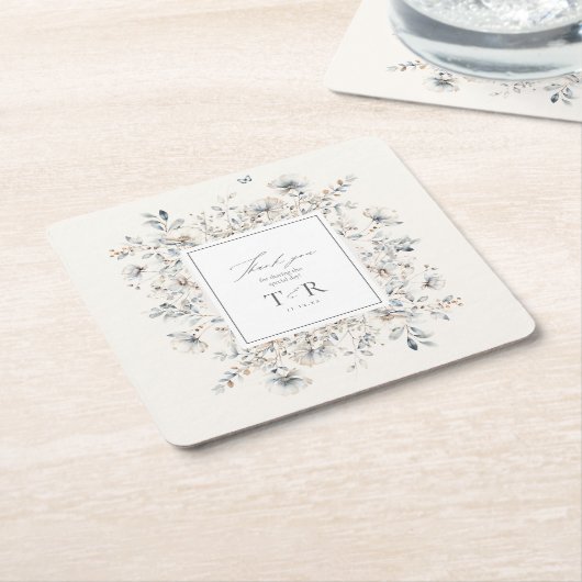 デリケートな野縁ど花ID1102 スクエアペーパーコースター (アングル)