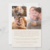 デリケートな金ゴールドとクリームのプロポーショ結婚ンストーリー 招待状 (裏面)