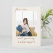 デリケートな金ゴールドとクリームの花嫁プロポーザルのカード 招待状 (スタンド正面)