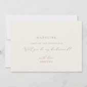 デリケートな金ゴールドとクリームの花嫁プロポーザルのカード 招待状 (裏面)