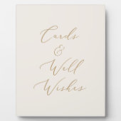 デリケートな金ゴールドとクリームカードと願い フォトプラーク (正面)