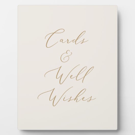 デリケートな金ゴールドとクリームカードと願い フォトプラーク (正面)