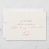 デリケートな金ゴールドとクリームジュニアの花嫁の提案 招待状 (裏面)