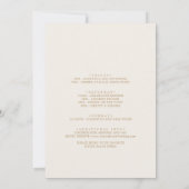 デリケートな金ゴールドとクリームバチェロレッテ週末 招待状 (裏面)