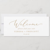 デリケートな金ゴールドぶら下がったのシーティングチャートのウェルカムヘッダー (裏面)