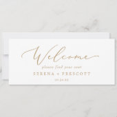 デリケートな金ゴールドぶら下がったのシーティングチャートのウェルカムヘッダー (正面)