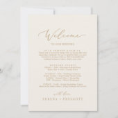 デリケートな金ゴールドクリームウェルカムレターの旅程と地図 (正面)