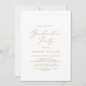 デリケートな金ゴールド書道の卒業会 招待状 (正面)