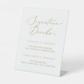 デリケートな金ゴールド書道の名酒 台座サイン (正面)