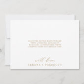 デリケートな金ゴールド結婚クリスマスの写真ありがとうホー シーズンカード (裏面)