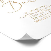 デリケートな金ゴールド結婚書道のコーヒーバー ポスター (角)