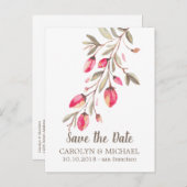 デリケートな開花と華やかな結婚式デートを除く 案内ポストカード (正面/裏面)