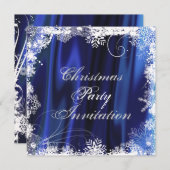 デリケートな雪片クリスマスパーティの招待状 招待状 (正面/裏面)