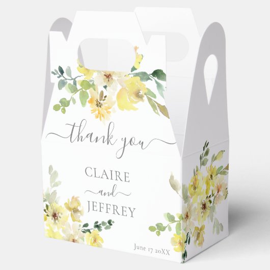 デリケートな黄色のフローラセージ結婚グリーン フェイバーボックス (オープン)