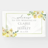 デリケートな黄色フローラセージ緑結婚夏 横断幕 (横)