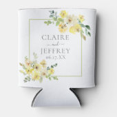 デリケートな黄色フローラセージ緑結婚夏 缶クーラー (正面)