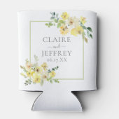 デリケートな黄色フローラセージ緑結婚夏 缶クーラー (裏面)