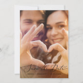 デリケートな黒いライト写真テンプレート日付を保存 セーブザデート (正面)