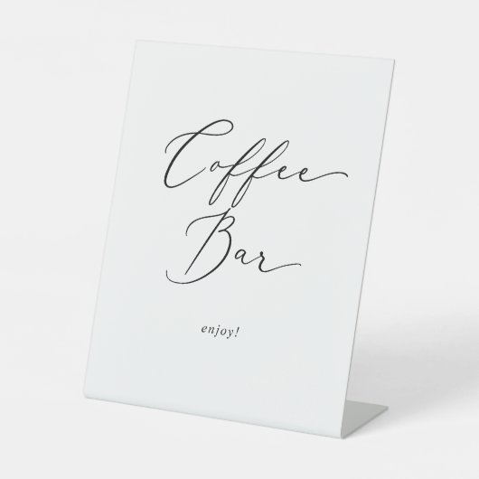 デリケートな黒い書結婚道のコーヒーバー 台座サイン (正面)