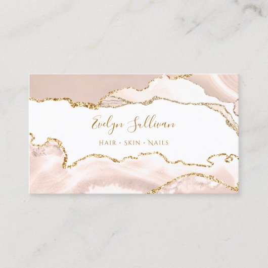 デリケートアイボリー赤面アゲート名刺 名刺 (正面)