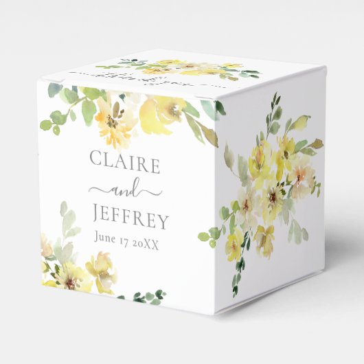 デリケートイエローフローラセージ結婚グリーンズスクエア フェイバーボックス (正面サイド)
