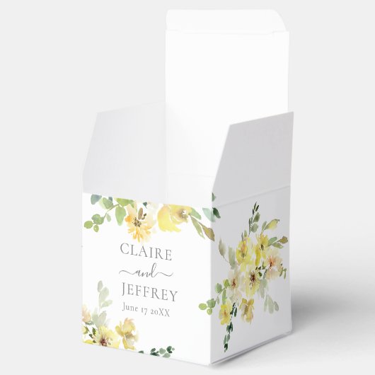 デリケートイエローフローラセージ結婚グリーンズスクエア フェイバーボックス (オープン)