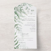デリケートエレガントな緑のシダNo Dinner オールインワン招待状 (内側)