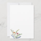 デリケートエレガントボホワイルドフラワーブライダルシャワー 招待状 (裏面)