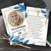 デリケートエレガント赤面記念祈りの言葉フォトカード 名刺