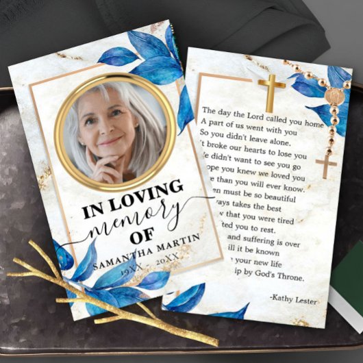 デリケートエレガント赤面記念祈りの言葉フォトカード 名刺