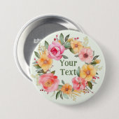 デリケートオレンジフラワーリースラペールエンブレム 缶バッジ (正面&裏面)