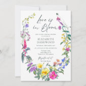 デリケートカラフルワイルドフラワーフローラブライダルシャワー 招待状 (正面)
