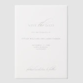 デリケートクラシックな結婚式日付カードを保存 ベラム紙招待状 (正面)