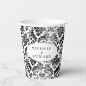 デリケートグランジブラックダマスレース紙カップ 紙コップ (正面)