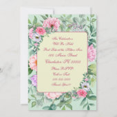 デリケートサマーガーデンパーティーフローラ誕生日 招待状 (裏面)