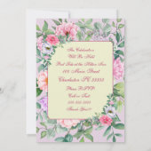 デリケートサマーガーデンパーティーフローラ誕生日 招待状 (裏面)