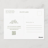 デリケートシンプルなフローラカレンダー日付を保存 ポストカード (裏面)