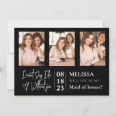 デリケートシンプルな写真コラージュのブライドメイド提案 招待状 (正面)