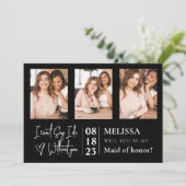 デリケートシンプルな写真コラージュのブライドメイド提案 招待状 (スタンド正面)