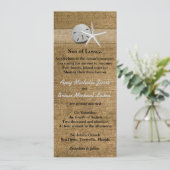 デリケートシーシェルズオンバーラップユニークビーチ結婚式 招待状 (スタンド正面)