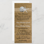 デリケートシーシェルズオンバーラップユニークビーチ結婚式 招待状 (正面/裏面)