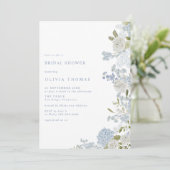 デリケートソフトブルーフローラブライダルシャワー 招待状 (スタンド正面)