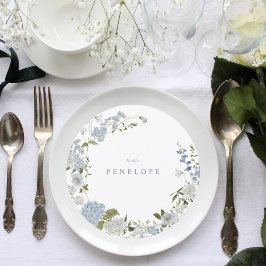 デリケートソフトブルーフローラリース パーソナライズされた メニュー