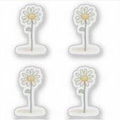 デリケートデイジーイラストレーションシンプル – 甘い花 シール (正面)